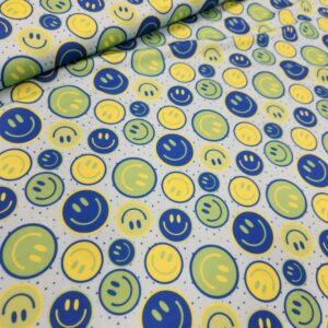 Neon Faces Swim Fabric
