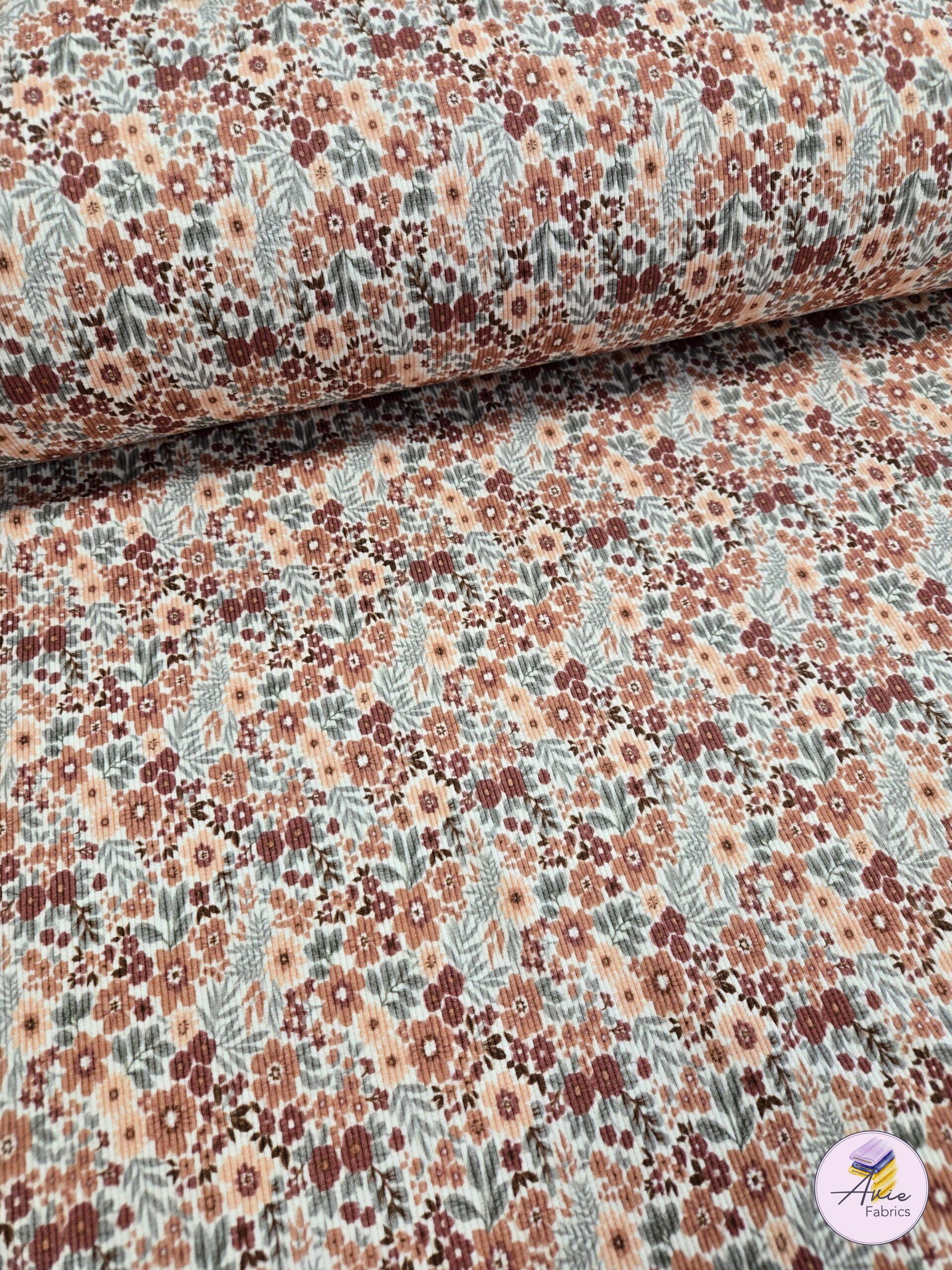 floral ribbed jersey