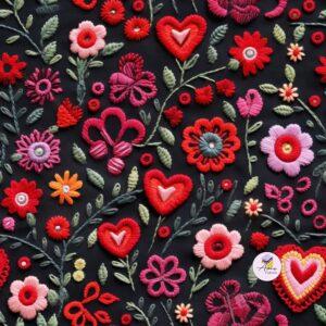 Preorder due in 27th Jan Embroidered Hearts