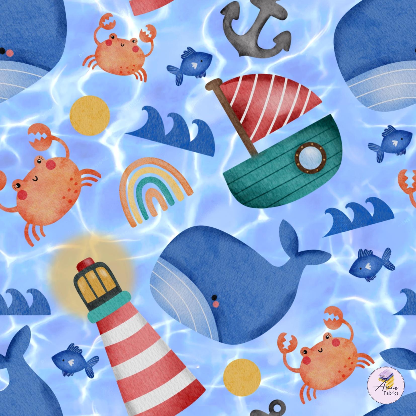 Fabric Blue Ripple Nautical Ripple – Avie Fabrics