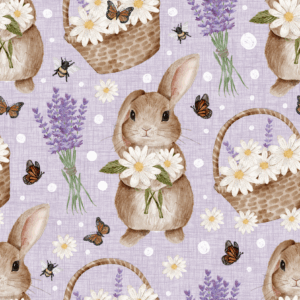 Lavender Bunny Polka Dots