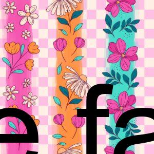 Preorder Floral Stripe Pink Check