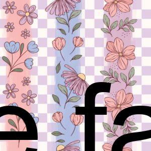 Preorder Floral Stripe Lilac Check