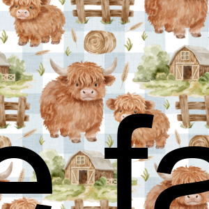 Preorder Blue gingham cows